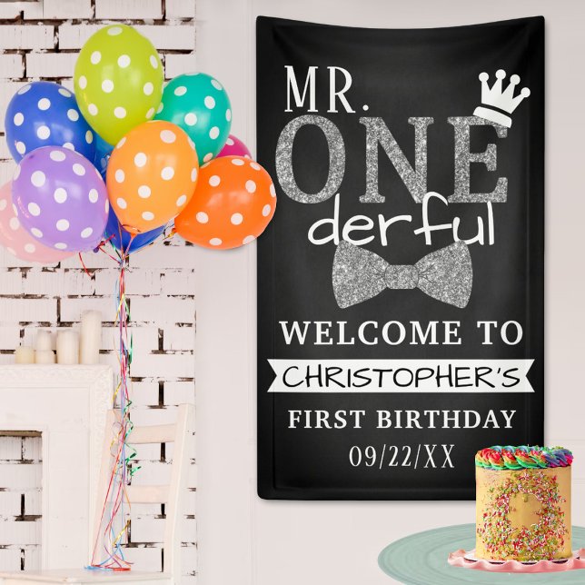 Herr ONEderful 1. Geburtstag Willkommen Banner (Von Creator hochgeladen)