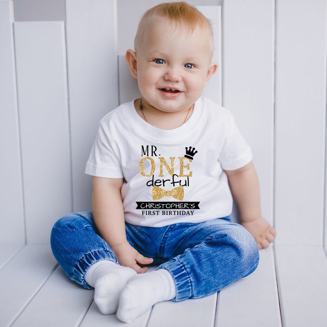 Herr ONEderful 1st Birthday Baby T-shirt (Von Creator hochgeladen)