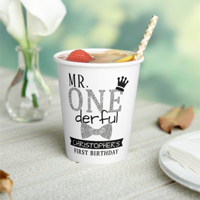 Herr ONEderful 1st Birthday Pappbecher (In Situ)