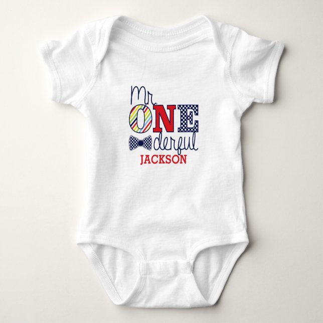 Herr ONEderful Baby Jersey Bodysuit Baby Strampler (Vorderseite)