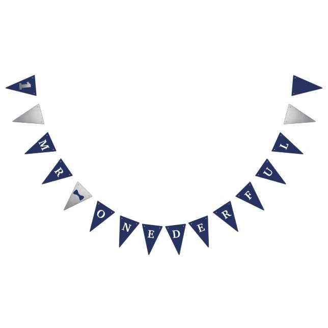 Herr Onederful Banner Navy & Silver mit 1 (Alle)