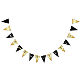Herr Onederful Banner Schwarz-weiß und Gold