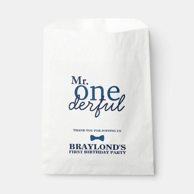 Herr Onederful Birthday Favor Bags Geschenktütchen (Vorderseite)