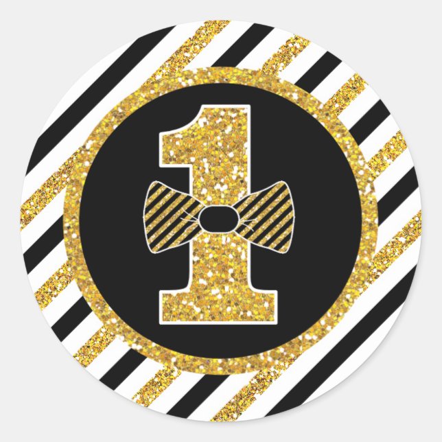 Herr ONEderful Birthday Round Stickers Labels (Vorderseite)