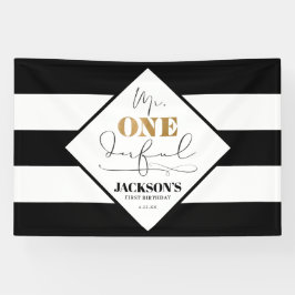 Herr Onederful Black and White Striping Banner