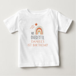 HERR Onederful Boho Rainbow Erster Geburtstag Baby T-shirt
