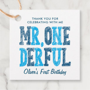 Herr Onederful First Birthday Foto Vielen Dank Geschenkanhänger