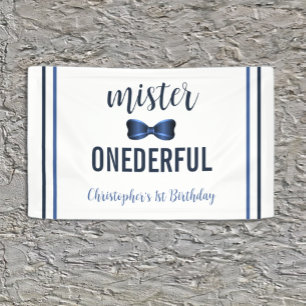 Herr Onederful Fliege zum 1. Geburtstag Banner