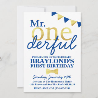 Herr Onederful Gold and Change Color Einladung