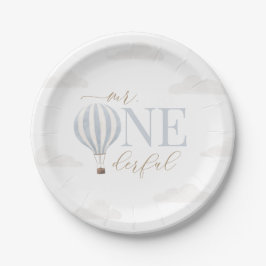 Herr Onederful Hot Air Ballon Geburtstag Pappteller