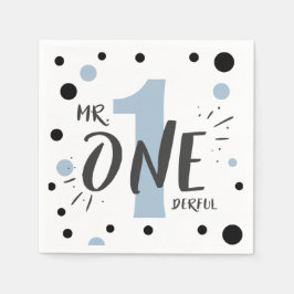 Herr Onederful Paper Napkins Boy Baby Blue Serviette