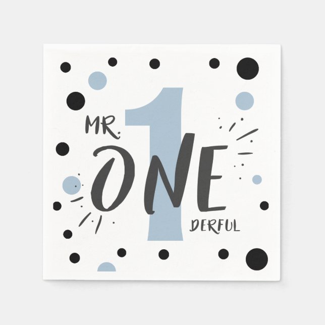Herr Onederful Paper Napkins Boy Baby Blue Serviette (Vorderseite)