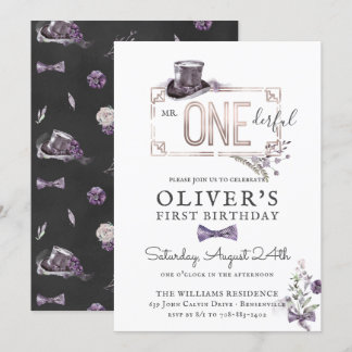 Herr Onederful | Vintag Gentleman Royal Birthday Einladung