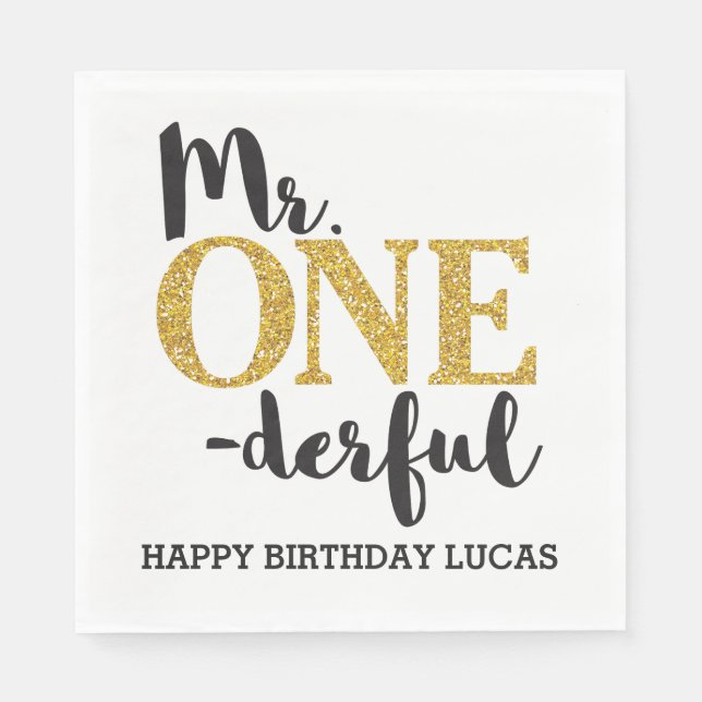 Herr ONEderful White Luncheon Paper Napkins Serviette (Vorderseite)