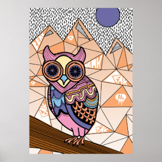 Herr Owl Art Print Poster