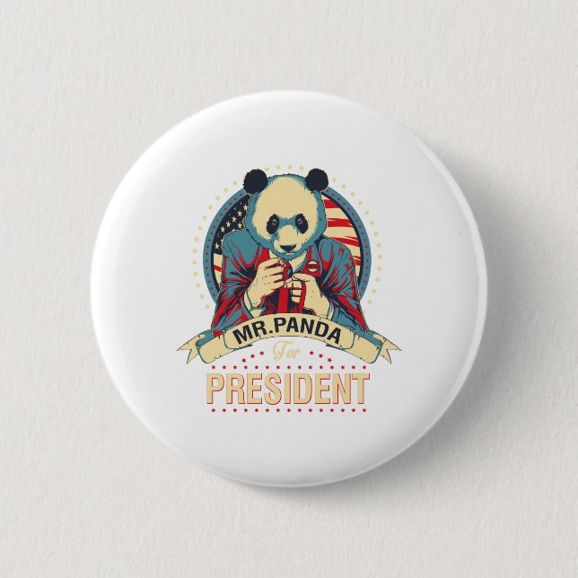 Herr Panda für den Präsidenten Button (Vorderseite)