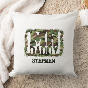 Herr Papa Tarn-Design mit individuellem Namen Kissen