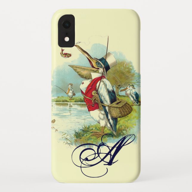 HERR PELICAN FISCHERMONOGRAM, Creme Case-Mate iPhone Hülle (Rückseite)