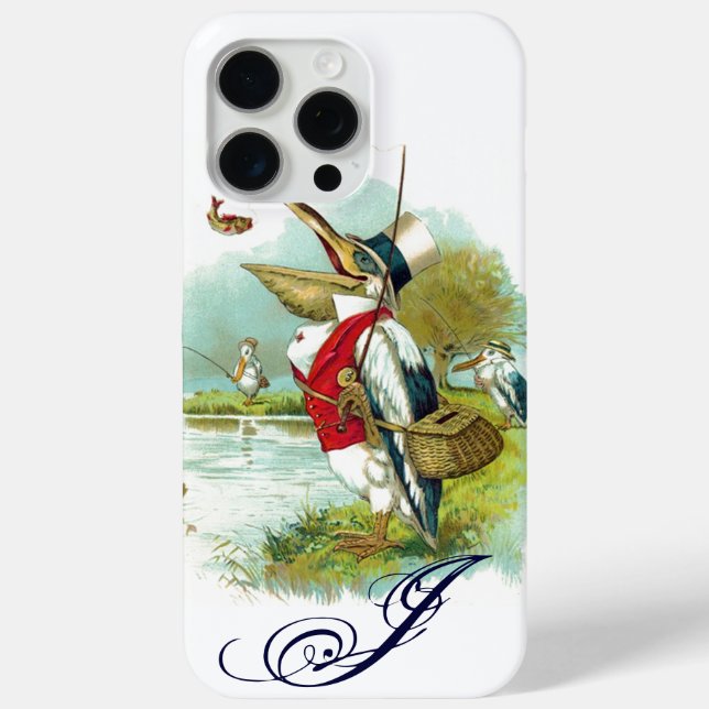 HERR PELICAN FISCHERMONOGRAM, weiß Case-Mate iPhone Hülle (Rückseite)