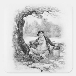 Herr Pickwick, von 'Charles Dickens: Ein Gerücht ü Quadratischer Aufkleber