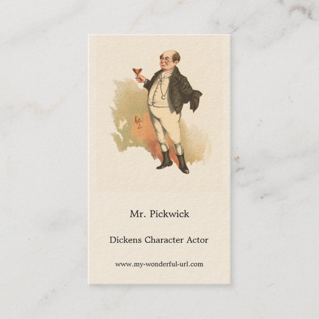 Herr Pickwick von Kyd, Dickens' The Pickwick Paper Visitenkarte (Vorderseite)