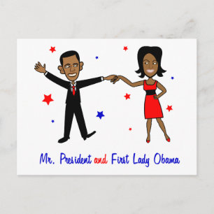 Herr Präsident und First Lady Obama Postkarte
