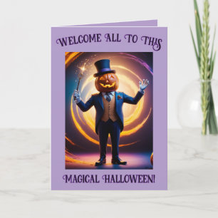 Herr Pumpkins magisches Halloween (2) Feiertagskarte