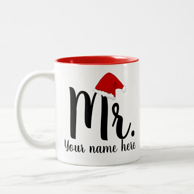 Herr Red Santa Zweifarbige Tasse (Links)