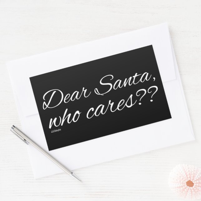 HERR SANTA, WER HAT KEINE? RECHTECKIGER AUFKLEBER (Umschlag)