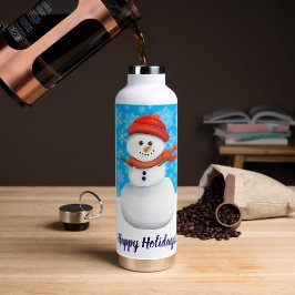 Herr Schneemann Frohe Feiertage Trinkflasche