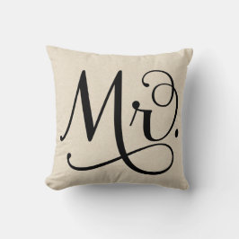 Herr | schwarzes Skript Kissen