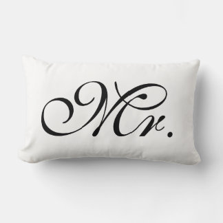 Herr Scroll Text in Schwarz/Weiß Lendenkissen