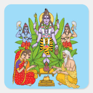 Herr Shiva Quadratischer Aufkleber