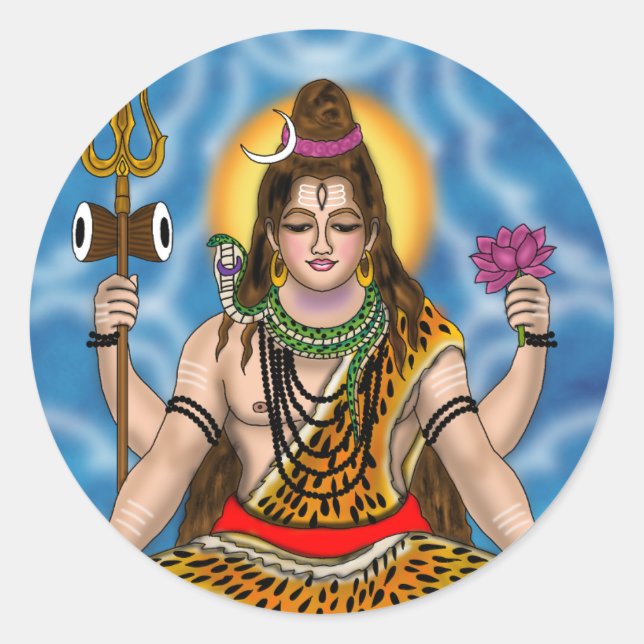 Herr Shiva  Runder Aufkleber (Vorderseite)
