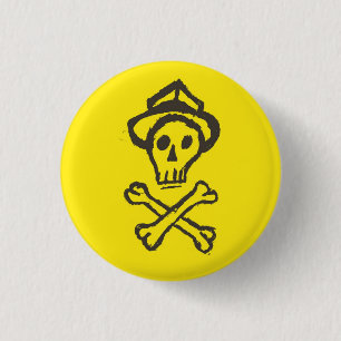 Herr Skullington - zitronengelb Button