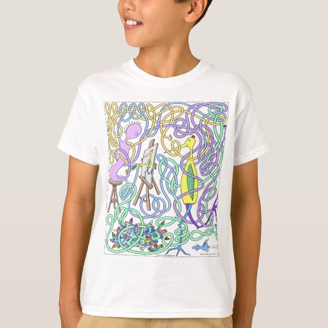 Herr Squiggly Zeichnete einen Storch T-Shirt (Vorderseite)