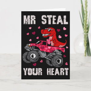 Herr, stehlen Sie Ihr Herz Dinosaurier Monstertruc Karte