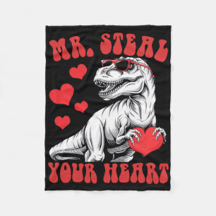 Herr, stehlen Sie Ihr Herz Herz T-Rex Dinosaurier Fleecedecke