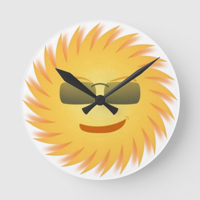 Herr Sun Runde Wanduhr (Vorderseite)