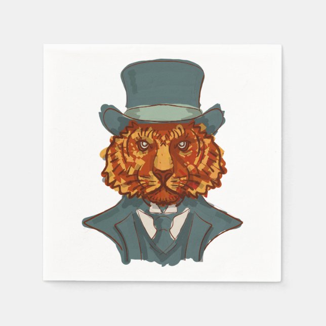 Herr Tiger Serviette (Vorderseite)