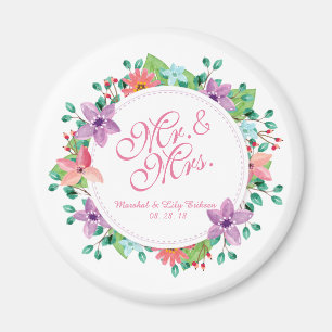Herr-u. Frau-Elegant Floral Wedding   Magnet