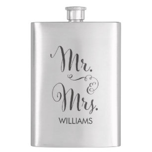 Herr u. Frau Fancy Script Flask Flachmann