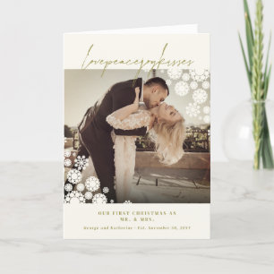 Herr-u. Frau-First Christmas Wedding Snowflakes Feiertagskarte