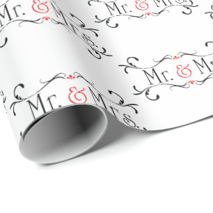 Herr u. Frau Hochzeit Geschenkpapier