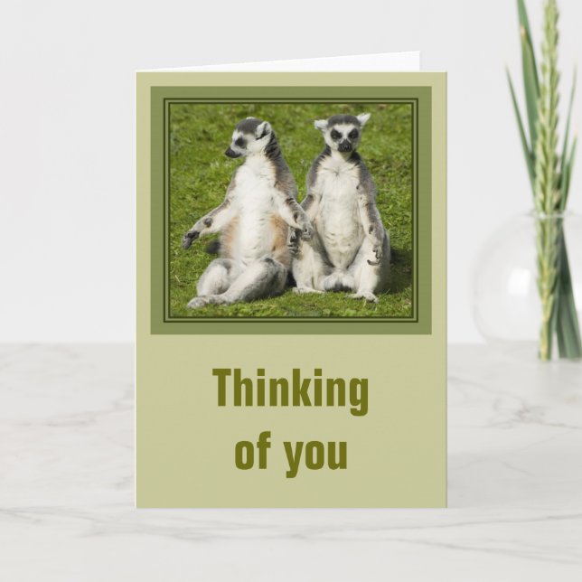 Herr u. Frau Lemur Thinking von Ihnen kardieren Karte (Vorderseite)