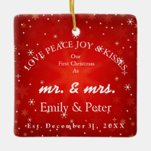 Herr u. Frau Married Christmas Keramikornament
