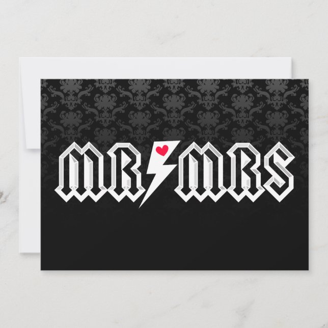 Herr u. Frau Rocker - kundenspezifische Hochzeit Einladung (Vorderseite)