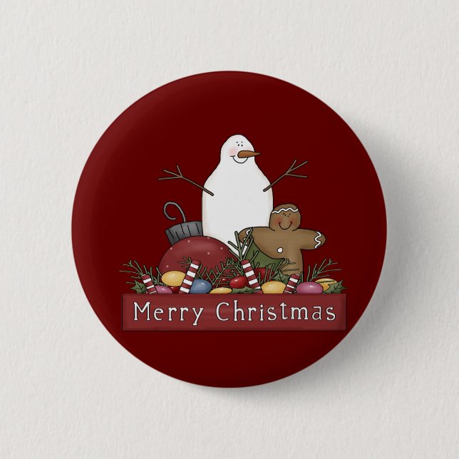 Herr u. Frau Snowman Button (Vorderseite)