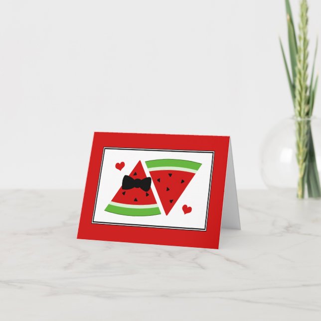 Herr-u. Frau-Watermelon Custom Thank You Dankeskarte (Vorderseite)