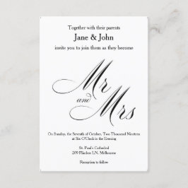 Herr und Frau Basic Wedding Einladung